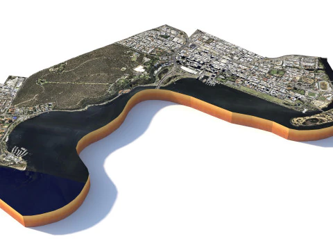 Perth Terrain city Australia 3D Model