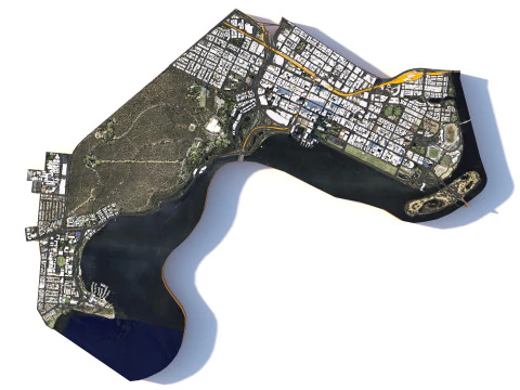 Perth Terrain city Australia 3D Model