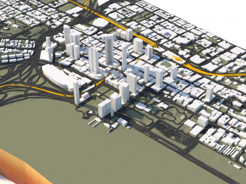 Perth Terrain city Australia 3D Model