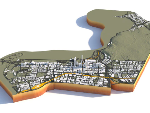 Perth Terrain city Australia 3D Model