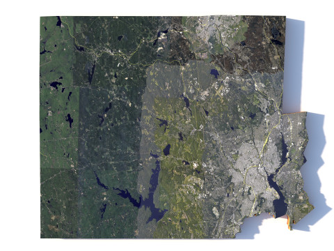 Providence and Pawtucket Rhode Terrain city Island USA 3D 모델