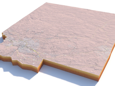 Providence and Pawtucket Rhode Terrain city Island USA 3D 모델
