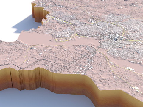 Providence and Pawtucket Rhode Terrain city Island USA 3D 모델