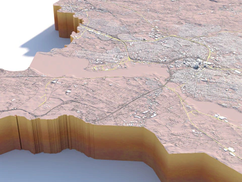 Providence e Pawtucket Rhode Terrain City Island USA Modello 3D
