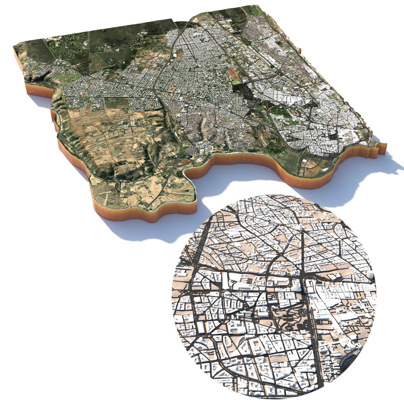 Rabat Terrain city Morocco 3Dモデル .c4d .max .obj .3ds .fbx .stl .blend