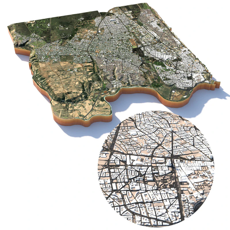 Rabat Terrain city Morocco 3D Model .c4d .max .obj .3ds .fbx .stl .blend 
