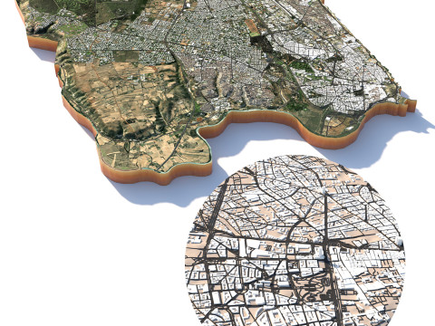 Rabat Terrain city Morocco Model 3D