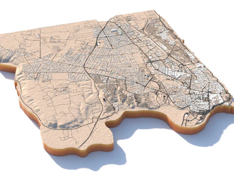 Rabat Terrain city Morocco 3D Model