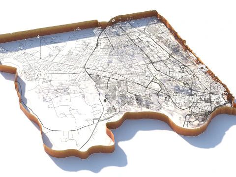 Rabat Terrain city Morocco 3D Model