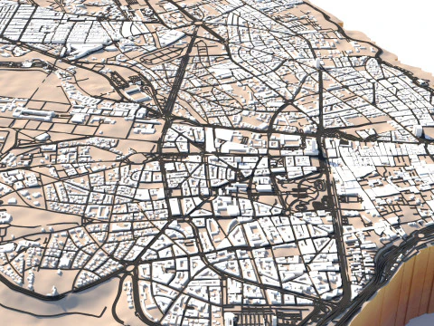 Rabat Terrain city Morocco 3D Model