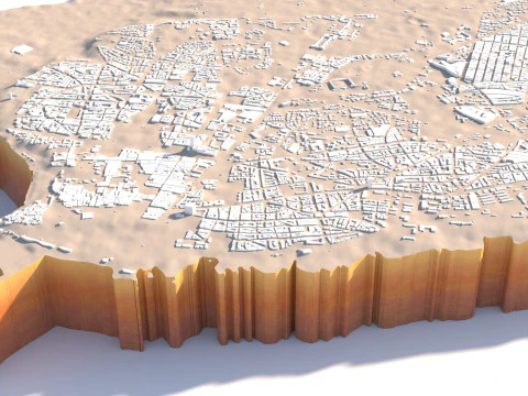 Rabat Terrain city Morocco 3D Model