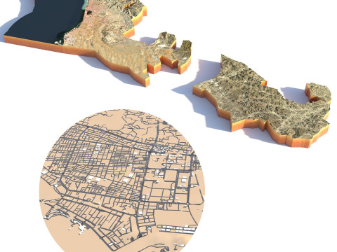 RAS AL Khaimah Terrain city UAE Model 3D