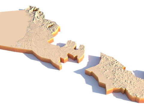 RAS AL Khaimah Terrain city UAE 3D Model
