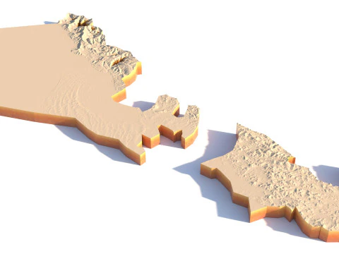 RAS AL Khaimah Terrain city UAE 3D Model