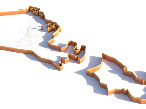 RAS AL Khaimah Terrain city UAE Modello 3D