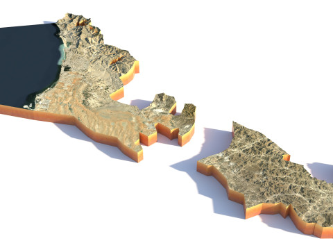 RAS AL Khaimah Terrain city UAE Modello 3D