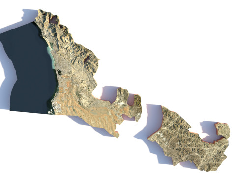 RAS AL Khaimah Terrain city UAE Modello 3D