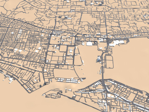 RAS AL Khaimah Terrain city UAE Modello 3D