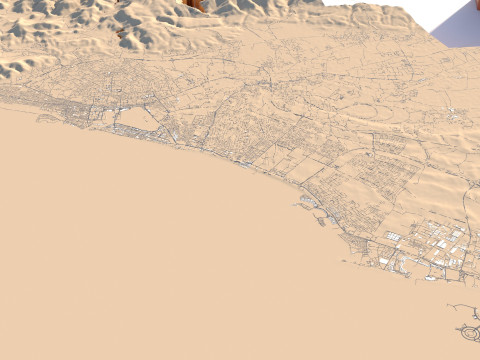 RAS AL Khaimah Terrain city UAE Modello 3D