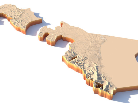 RAS AL Khaimah Terrain city UAE Modello 3D