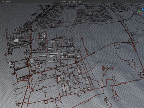 RAS AL Khaimah Terrain city UAE Modello 3D