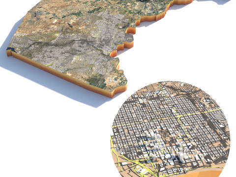 Sacramento Terrain city California USA Modello 3D