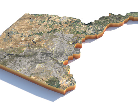 Sacramento Terrain city California USA 3D 모델