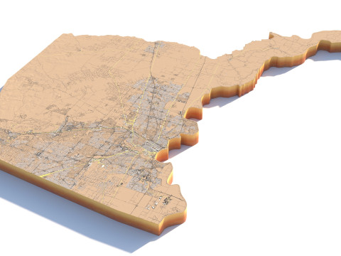 Sacramento Terrain city California USA 3D 모델