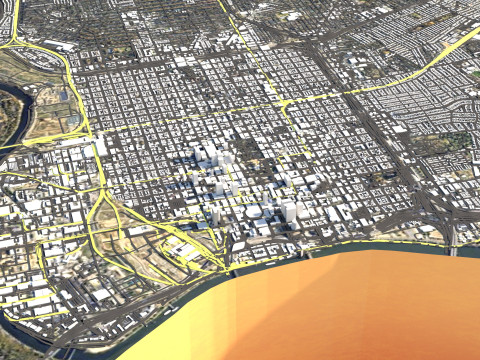 Sacramento Terrain city California USA 3D 모델