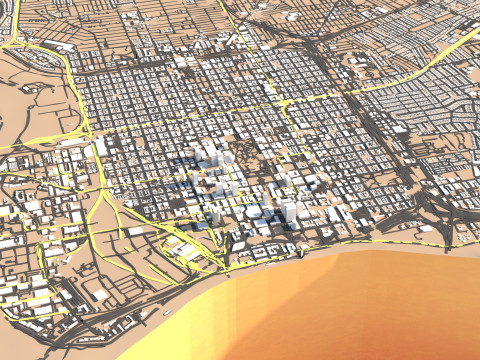 Sacramento Terrain city California USA 3D 모델
