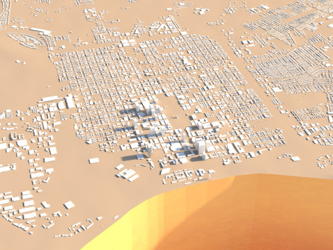 Sacramento Terrain city California USA 3D 모델