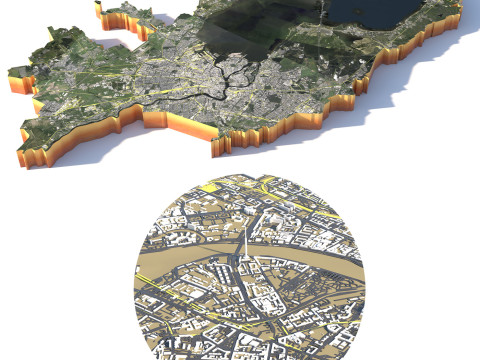 Saint Petersburg Terrain city Russia 3D Модель