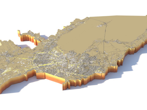 Saint Petersburg Terrain city Russia 3D मॉडल