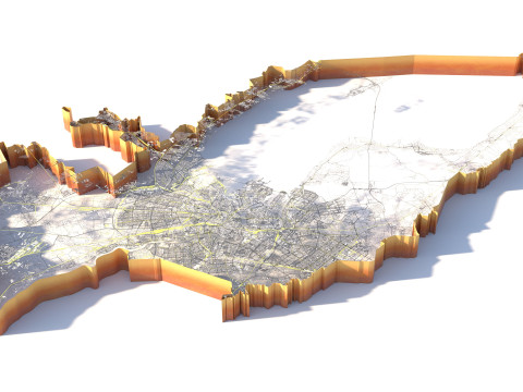 Saint Petersburg Terrain city Russia 3D मॉडल