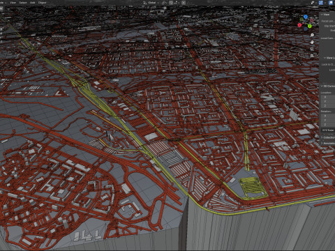Saint Petersburg Terrain city Russia 3D मॉडल
