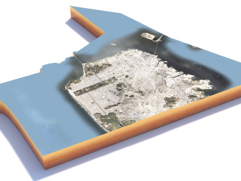 San Francisco Terrain city California USA 3D मॉडल