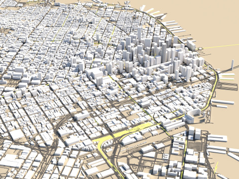 San Francisco Terrain city California USA 3D मॉडल