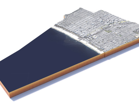 Santa Monica Terrain city California USA Model 3D