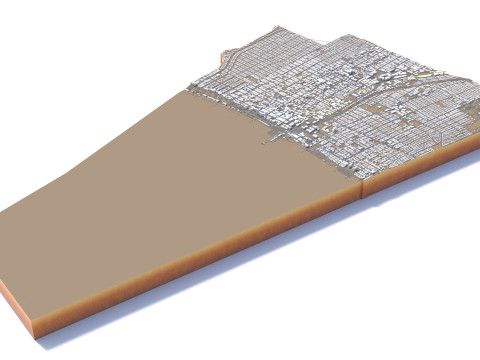 Santa Monica Terrain city California USA Model 3D
