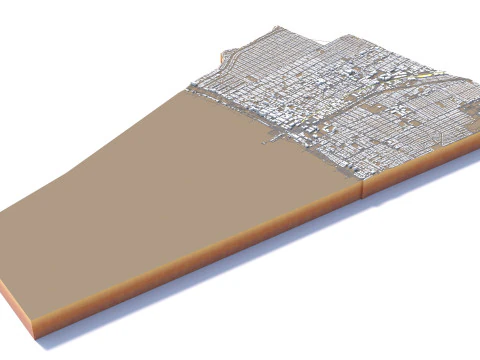 सांता मोनिका टेरेन शहर कैलिफ़ोर्निया यूएसए 3D मॉडल