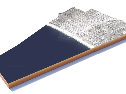 Santa Monica Terrain city California USA Model 3D