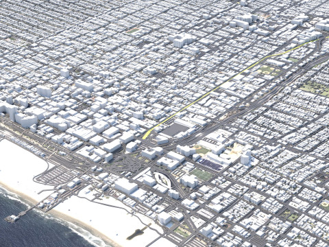 Santa Monica Terrain city California USA Model 3D