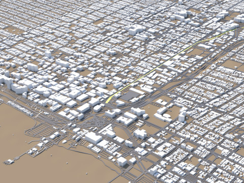 Santa Monica Terrain city California USA Model 3D