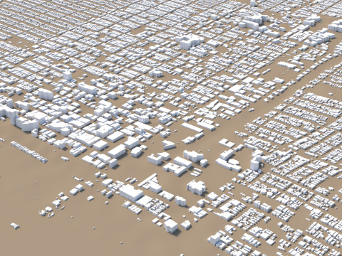 Santa Monica Terrain city California USA Model 3D