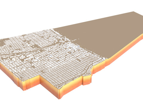 Santa Monica Terrain city California USA Model 3D