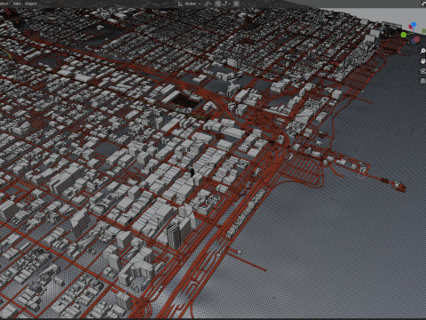 Santa Monica Terrain city California USA Model 3D