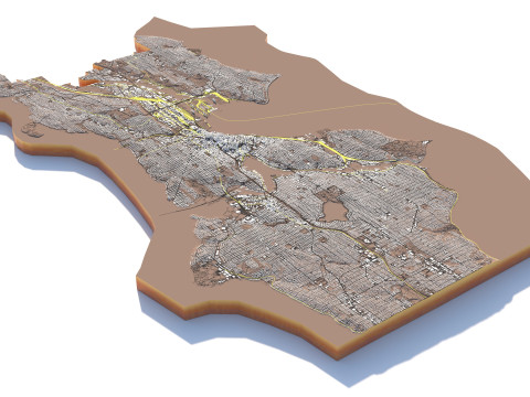 Seattle Washington Terrain city USA 3Dモデル