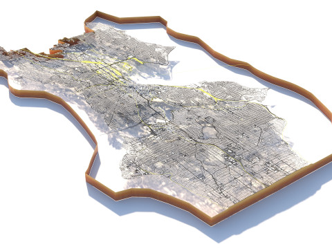 Seattle Washington Terrain city USA 3Dモデル