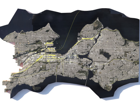 Seattle Washington Terrain city USA 3Dモデル