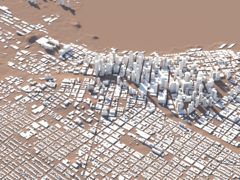 Seattle Washington Terrain city USA 3Dモデル